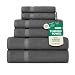 SALBAKOS Turkish Cotton Hotel & Spa Bath Towel Set, Pack of 6, Gray