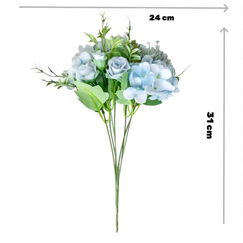 20 Bündel Künstliche Hortensien Blumenköpfe – Seidenblumen In Lila, UV-beständig