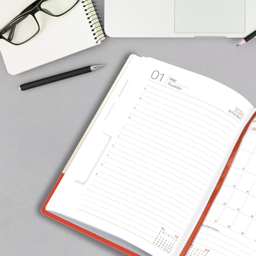 Image of A5 Size Hard Bound 1 Day To A Page Format New Year Executive Daily Planner 2026 Diary with Month Cut Index and Bookmark I Diary 2026 For Girls Women I 344 Pages I 21x15 Cm