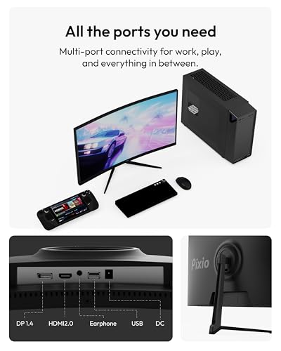 Image of Pixio PXC248 Wave 24 inch 200Hz Refresh Rate FHD 1080p Resolution 1500R Curve Fast VA Panel 1ms GTG Response Time Adaptive Sync HDR Curved Gaming Monitor