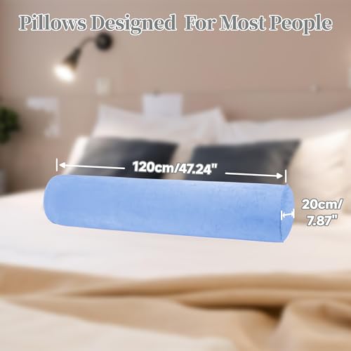 Almohada inflable cuerpo 120 cm cilíndrica azul miniatura 2
