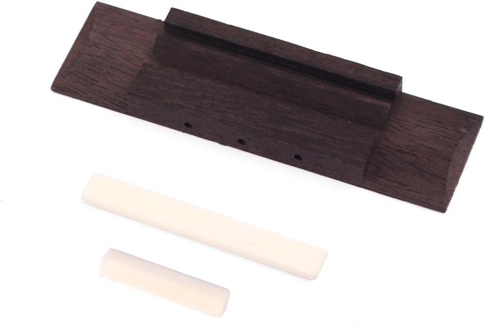 Jili Online Set Bone Saddle Nut & Rosewood Bridge Part for 3 String Cigar Box Guitar 12mm String Spacing : Musical Instruments