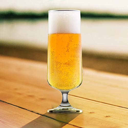 Craft Beer Glasses-Pilsner Glasses-Nucleated for Better Head Retention, Aroma and Flavor (4 Pack)-Handsomely Designed, Crystal Glass 12oz Craft Beer Glass for Beer Drinking Enhancement- Beer Enjoyment - Thumbnail 2