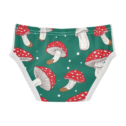 Wusikd Mushroomson Boys' Underwear Cotton Green Red Boys Briefs Soft Toddler Underwear 2T2