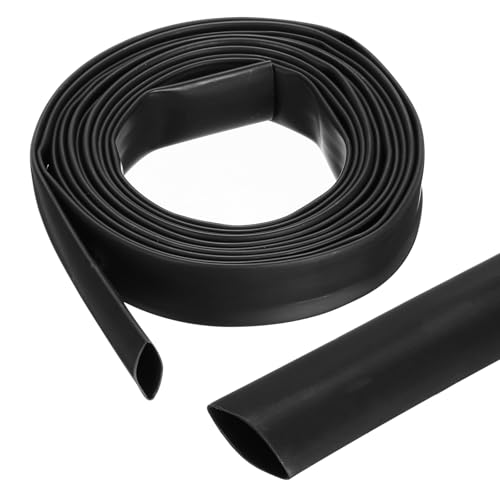 Image of sourcing map 12mm Heat Shrink Tubing Waterproof, 4:1 Dual Wall Marine Adhesive Lined Industrial Heat Shrink Tube Wiring Wrap 10ft 1/2 Inch, Black-3m