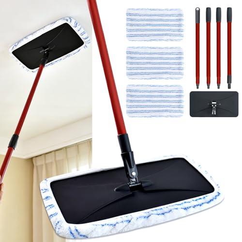 Microfiber Flat Mops for Ocedar Hardwood Floor n More Microfiber Mop Wet & Dry Flat Mops with 3 Reusable Pad 1 Durable Handle Dust Mopp for O-Cedar Hardwood Floor N More Mop