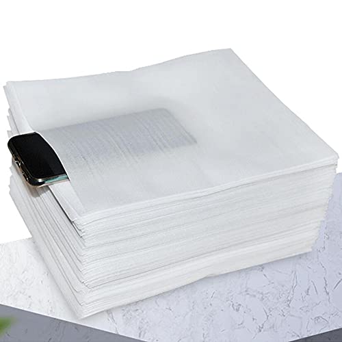 Bamboopack 100 Stück weiße Schaumstoff-Verpackungsbeutel für Kissen, kratzfest, Schutzbrillen, Geschirr, Weinflaschen, Verpackungsfolie für Umzug, Versand und Lagerbedarf (15 x 20 cm)