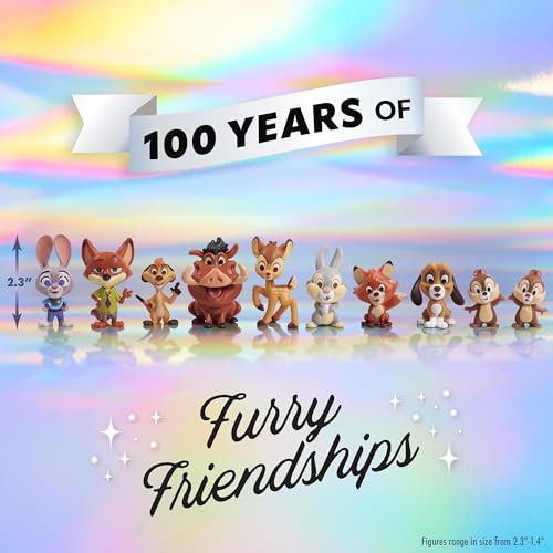 Just Play Disney100 Years of Furry Friendships, Limited Edition 10-piece Figure Set, Officially Licensed Kids Toys for Ages 3 Up