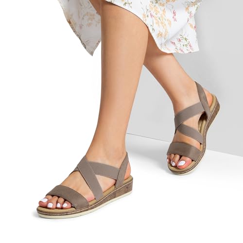 Image of DREAM PAIRS Women's Ankle Strap Low Wedge Sandals
