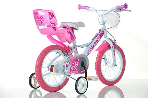 Dino Bikes Mädchen Kinderfahrrad weiß 164RN Mädchenfahrrad – 16 Zoll | TÜV geprüft | Original | Kinderrad mit Stützrädern Das Fahrrad als Geschenk Mädchen – Bild 6