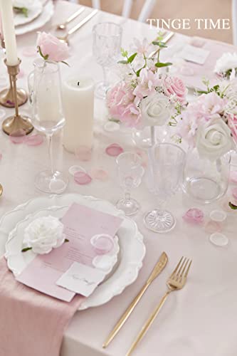 Tinge Time 400Pcs Silk Rose Petals, Organza & Pink Flower Petal With Aromatherapy Card For Weddings Flower Girl Basket Table Aisle Decorations Bridal Shower Romantic Night #TOP5