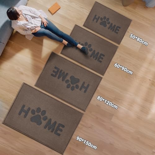 Tapete para puerta interior WLHHBO gris oscuro de 20x32 pulgadas antideslizante 4