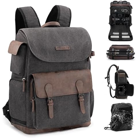 Cwatcun Medium Camera Backpack with Rain Cover Cover