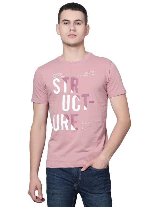 Image of Cantabil T-Shirt for Men l Breathable & Soft with Color Fastness Regular Fit Round Neck Cotton Blend Fabric Solid Pattern