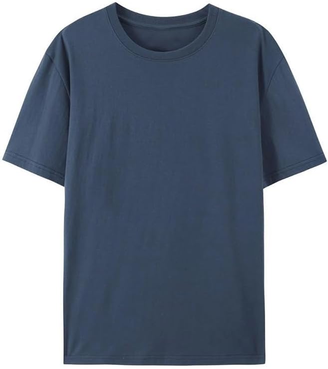 HBJWOV Fashion Cotton T-Shirts Outdoor Sports Breathable Quick Drying Short Sleeves Loose Round Neck Pullover Vest