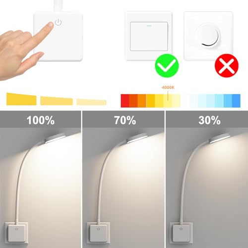 Lampe liseuse murale 4000k blanc neutre 350lm tactile pack de 2