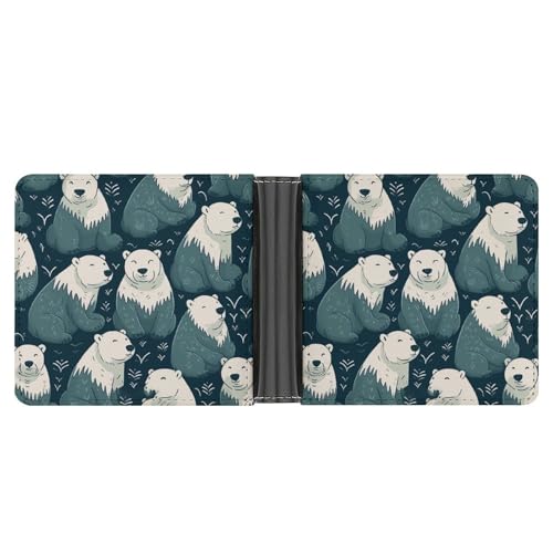 Portefeuille fin en cuir cadeau homme original pince billets ours polaire