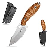 ALVELY Herrenmesser mit feststehender Klinge, taktisches Campingmesser, rutschfester Griff aus Leinen, geeignet für Outdoor-Camping, Wandern und Bergsteigen, EDC-Messer (Schleifblatt)