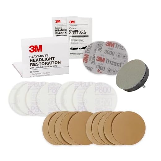 3M Headlight Restoration Kit, Heavy Duty 2-Pack, Easy Heavy Duty Car Headlight Restoration System, Headlight Cleaner and Restorer, Use With A Household Drill