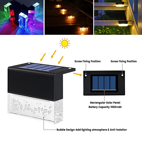 4 Stück Solarlampen für Außen Garten 4er Set LED Solarleuchten Außenwandleuchten Gartenbeleuchtung IP65 Wasserdichte Solar Zaunbeleuchtung , 2 Modi Sicherheits Wandleuchte für Terrasse Stufen Zaun