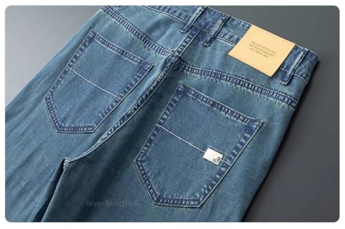 Men's Summer Baggy Jeans Lyocell Ultra Thin Pants Clothing Stretch Loose Straight Drape Denim Trousers4