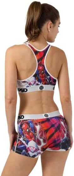 PSD Women's Spider-Man Triad Sports Bra, Multi, L