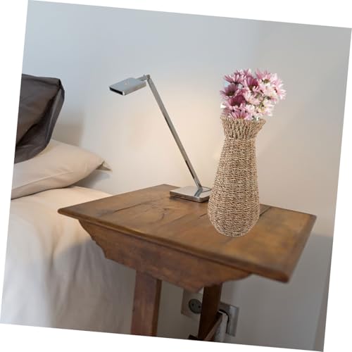 Jarrón tejido grande de resina decorativo maceta interior rustica 8