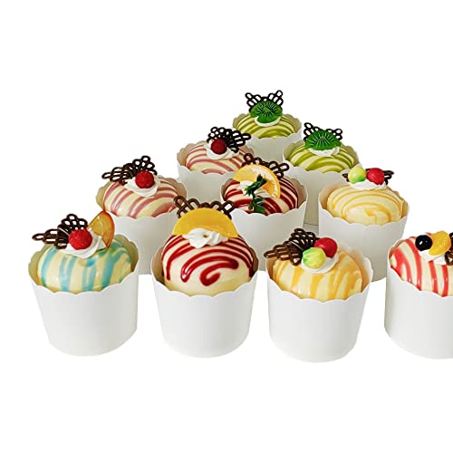 Paper Baking Cups 60-Pack Large Greaseproof Baking Cups Cupcake Muffin Cases Disposable Cupcake Wrappers For Birthday Baby Shower And Party Decorations-Pure White Color #TOP6