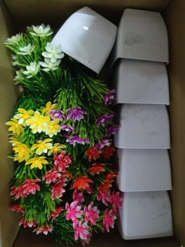 Luckwaii Small Artificial Plants Indoor with Pot 6 Pack Fake Outdoor Plant Plastic Faux Potted Flowers for UV Resistant Home Bathroom Office Table Garden Decor Table Centre Piece Decoration - Cosy Home Interiors Luckwaii Small Artificial Plants Indoor with Pot 6 Pack Fake Outdoor Plant Plastic Faux Potted Flowers for UV Resistant Home Bathroom Office Table Garden Decor Table Centre Piece Decoration - Image 9