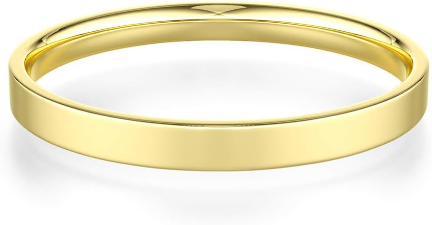 2mm Tungsten Wedding Band Ring for Women & Men - Comfort Fit, Rose Gold/Silver/Black / 10K Gold Plated - Thin & Slim Promise Ring, Engagement Ring, Size 4 to 12 - Image 3