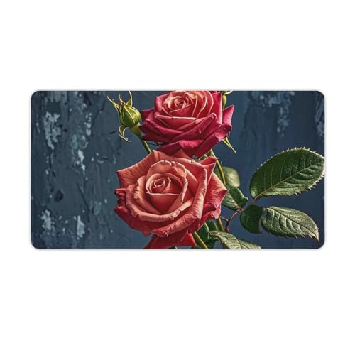 Tapis de souris pour gamer et bureau motif floral 40x75cm