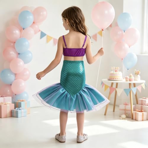Image of Girls 4pcs Swimsuit Bathing Suit Princess Bikini Set for Toddler Little Kids Beach Swimwear