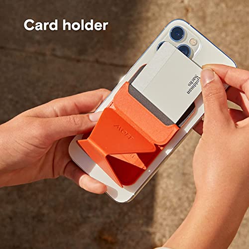Image of MOFT MagSafe Wallet Stand for iPhone14 /13 /12 Series Enhanced Magnetic Strength MagSafe Compatible Phone Stand with 3 Viewing Angles (Orange)
