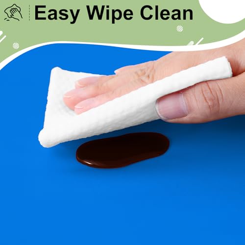 Image of misaya 12 Packs Disposable Plastic Table Cloth, 84 inch Round Waterproof Tablecloth, Leakproof & Sturdy Decorative Table Covers for Picnic, Party and Outdoor, Blue