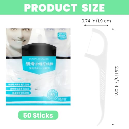Image of Portable Dental Floss Dispenser Refillable Dental Flossers Case Automatic Travel Flosses Pick Organizer Pocket Flosses Boxes with 40 Floss Picks for Cleaning Teeth