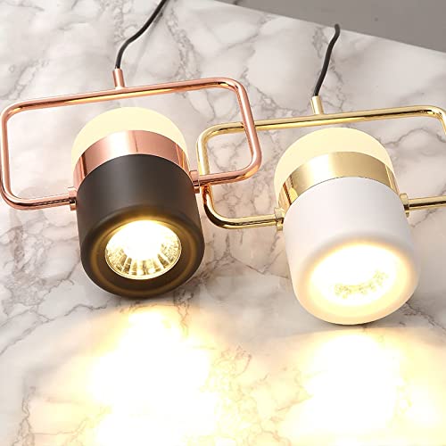 Lámpara de hierro forjado con oro rosa y cristales LED 4