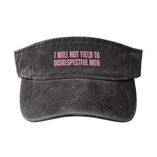 I Will Not Yield to Disrespectful Visor Hat Men Empty Top Golf Baseball Caps Black