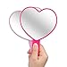 TOPYHL 2PCS Heart-Shaped Makeup Hand Mirror,Travel Handheld Mirror Portable Personal Cosmetic Mirror with Handle (Pink and Rose red)