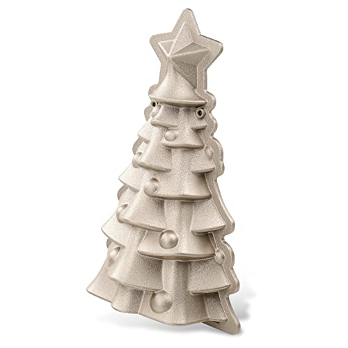 Dr. Oetker Motivbackform Tannenbaum, White Christmas Baking, Backform, Aluminiumguss, Creme-Metallic, 1392