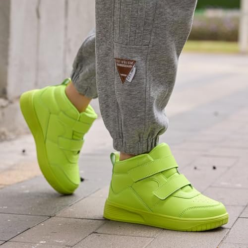Image of Boys Girls Sneakers for Kids High Top Casual Lightweight Classic Adjustable Strap Dual Hook and Loops Running Shoes