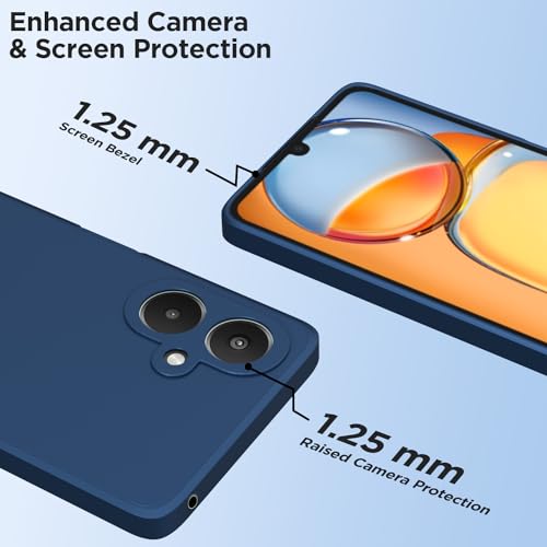 Image of Pikkme Redmi 13C 5G Back Cover Camera Protection Shockproof Soft Matte Silicone Back Case for Redmi 13C 5G (Blue)