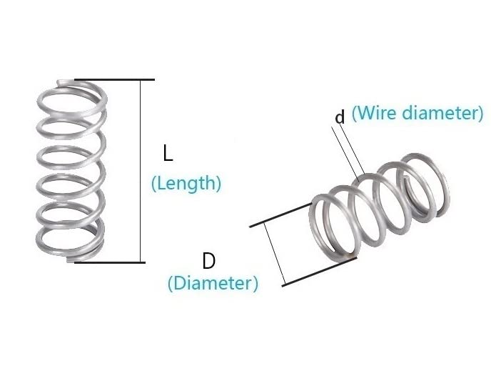 Lot De 10 Ressorts De Compression 50mm Longueur Libre - Diamètre Extérieur 22mm - Fil 1,8mm