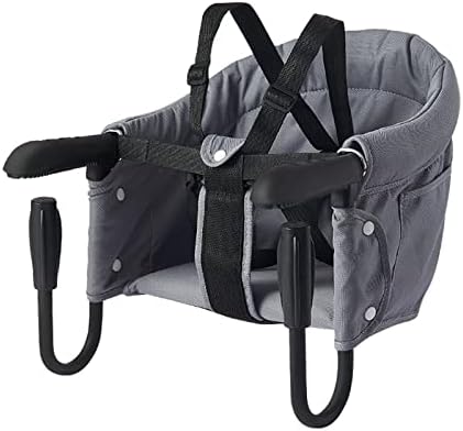 Fookens Hook On Baby High Chair, Clip On High Chair for Babies and Toddlers, Removable Babies High Chair That Attaches to Table, Foldable Baby Feeding Seat for Home and Travel Dining Table (Gray)