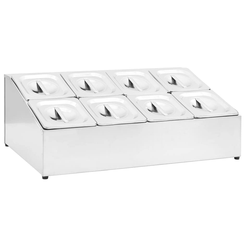 Furniture Item Home Gastronorm - Contenedor con 8 sartenes GN 1/6 de acero inoxidable para muebles