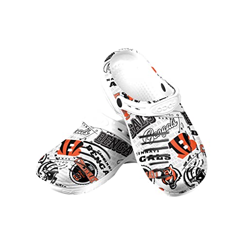 FOCO Men's NFL Team Logo Historic Print Garden Water Sandals Shoes Slipper Clogs with Strap
