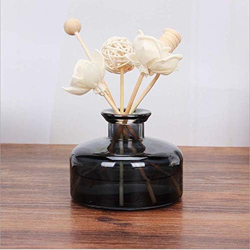 Miniatura 3 de VANTOBEST 1 botella difusora de vidrio redonda de 6.8 fl oz6.8 oz para botella de aromaterapia de caña de aceites esenciales, botellas de vidrio