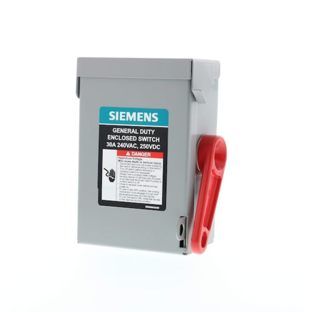SIEMENS GNF321A 3P 30A 240V interruptor de seguridad general para uso interior, no fusible, ANSI 61 gris