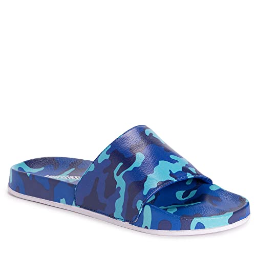 Muk Luks Men's Pool Limbo Slide Sandal, Navy Camo, 12-13 #TOP3