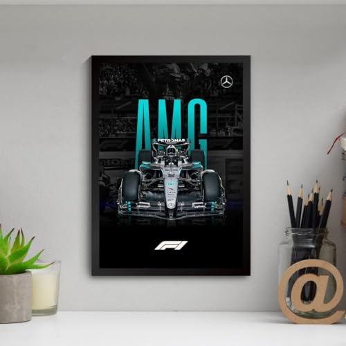 Image of Funk You Store Mercedes AMG F1 Poster | Framed Mercedes F1 Car A4 Sized (31 x 23 cm) | Lewis Hamilton Poster | AMG Car Posters for Wall, Gift for Boys, Formula 1 Frames | Formula 1 Frame (F 024)