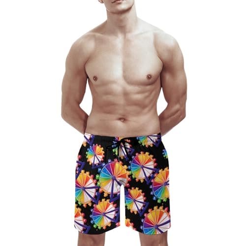 Colorful Ferrous Wheel Chemistry Ferris Men's Swim Trunks Quick Dry Board Shorts Hawaiian Beach Shorts With Pocket3